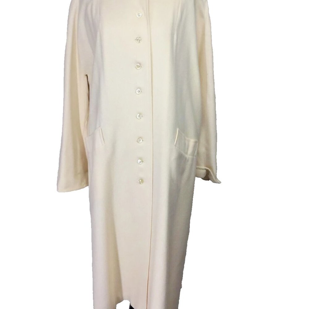 J.P. Allen Vintage 100% Wool Tweed Mid length Coat Beige Sz XL